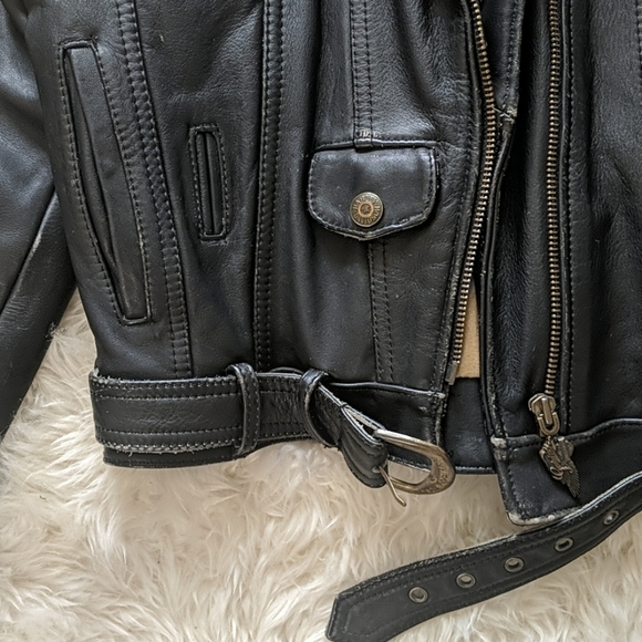 Beautiful Leather Harley Davidson Biker Jacket EUC - Picture 6 of 13